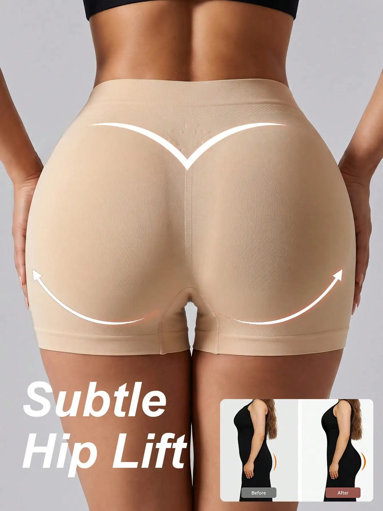 Boyshort Underwear - 여성용 심리스 보정 속바지, 로우 웨이스트,